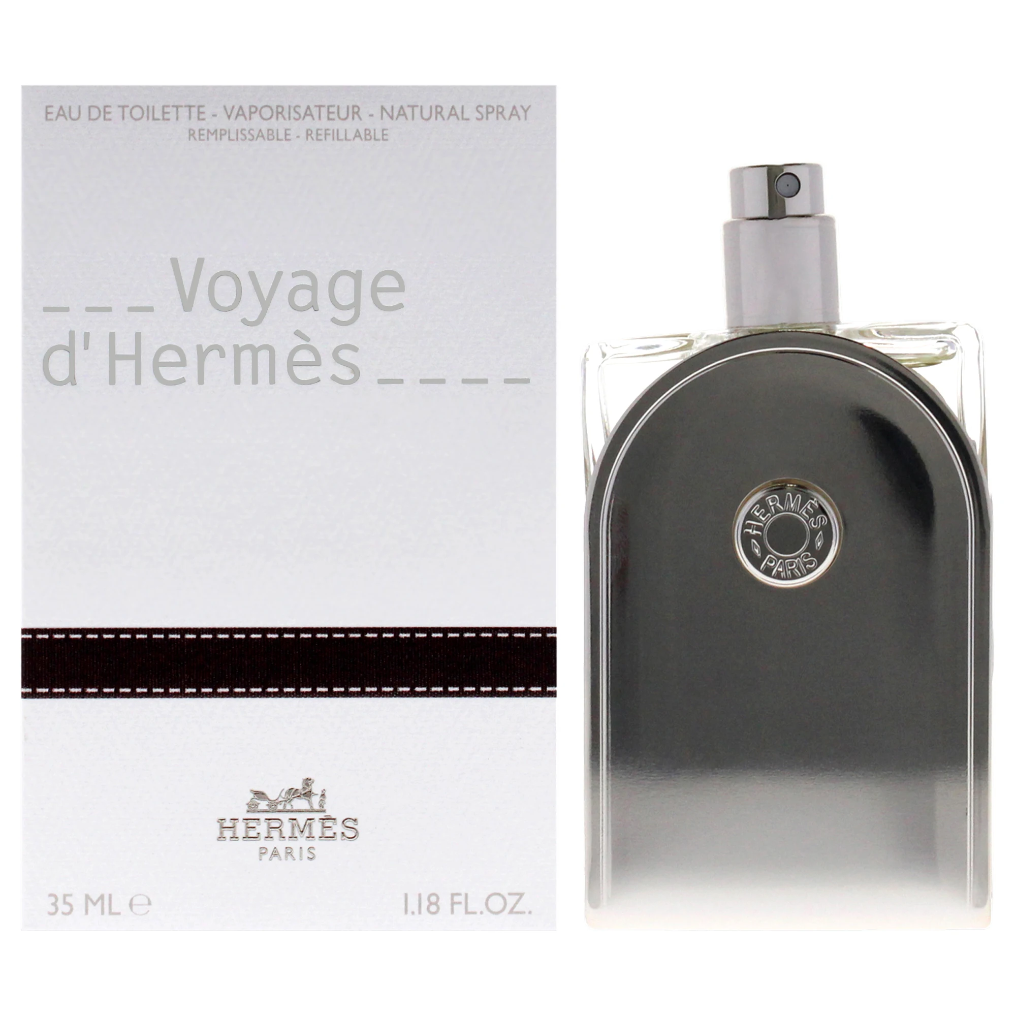 Voyage DHermes من Hermes للجنسين - بخاخ EDT 1.18 أونصة (قابل لإعادة الملء)
