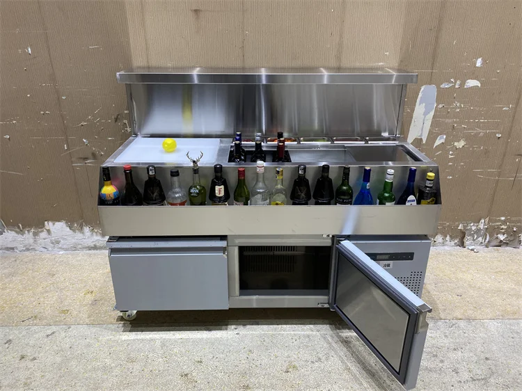 เคาน์เตอร์บาร์ดีไซน์ทันสมัยสไตล์ฮาวาย โต๊ะทำงานสำหรับผสมเครื่องดื่มสำหรับร้านอาหารและบาร์