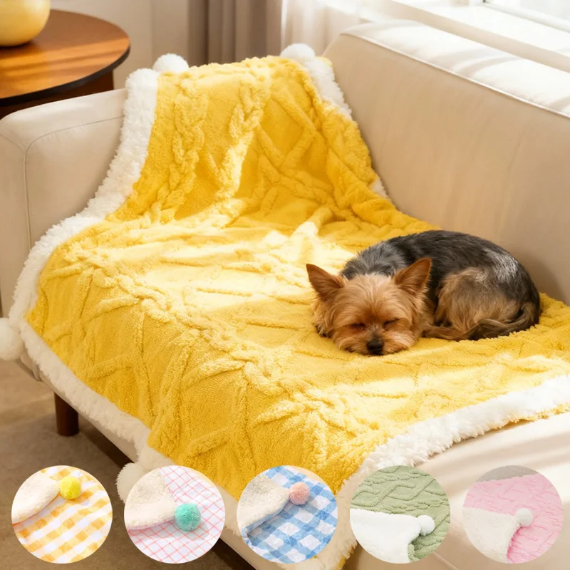 

1Pc Warm Furry Pet Blanket Super Soft Comfortable Floor/Sleeping Mat for Dogs Cats Winter Camas Perros Pequeños Pet Accessories