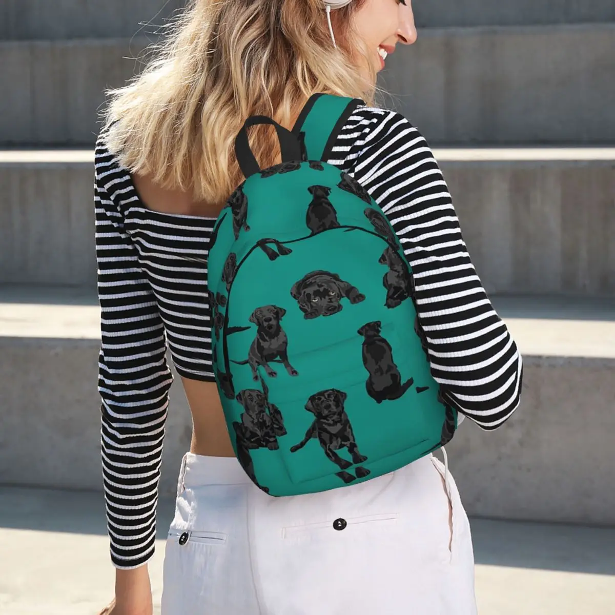 Black Labrador Retriever Dog Student Backpack School Bag Hiking Travel Daypack for Men Women Bookbag Shoulder Bags