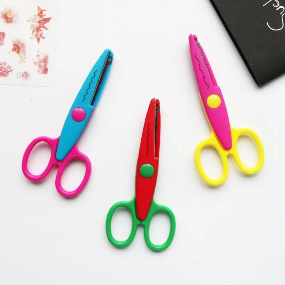Wavy Pattern Minimalistic Lace Scissors Small Round Head Stainless Steel Stationery Scissors Multifunctional 6 Styles