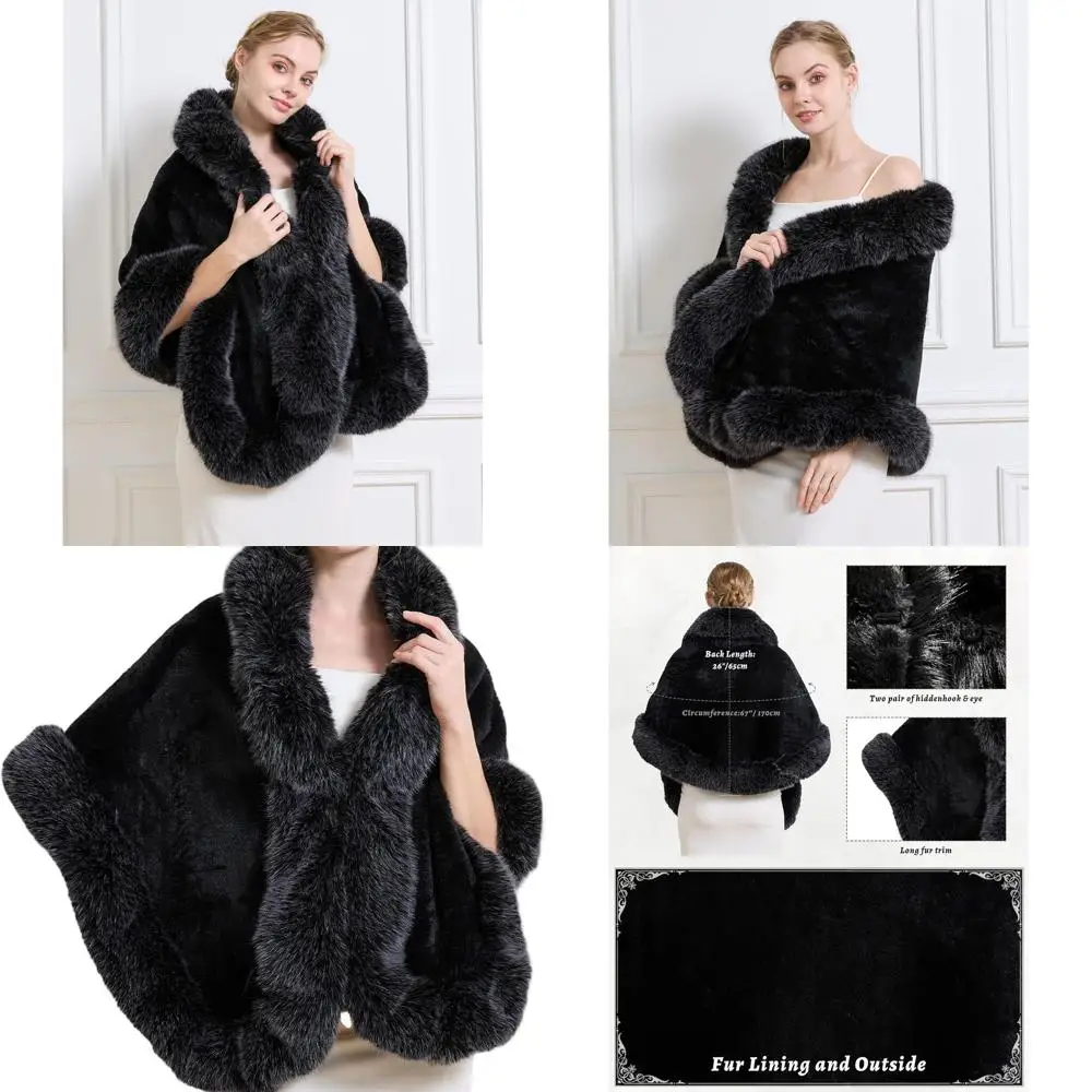 

Элегантная женская шаль из искусственного меха — идеально подходит для свадеб и свадебных платьев