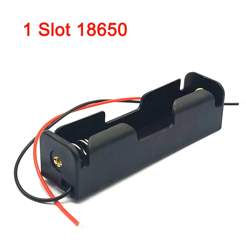 10pcs New Plastic 18650 Battery Storage Box Case 1 Slot Way DIY Batteries Clip Holder Container With Wire Lead For 18650 Battery