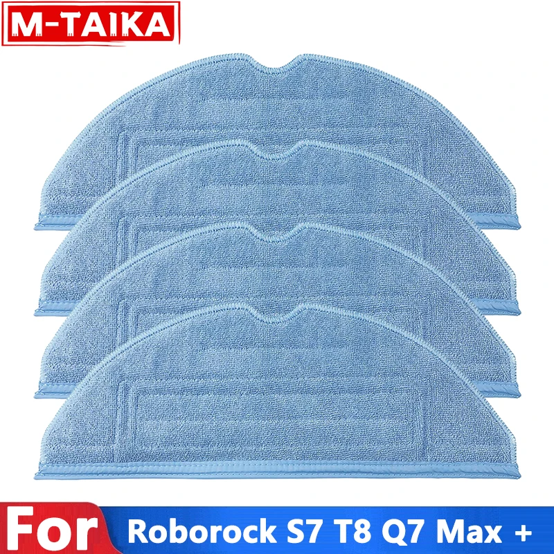 4PCS Replacement Cleaning Mop Cloth For Roborock S7 MaxV Plus Ultra Q7 Max Q5 Max+ Robot Vacuum Cleaner Accessories