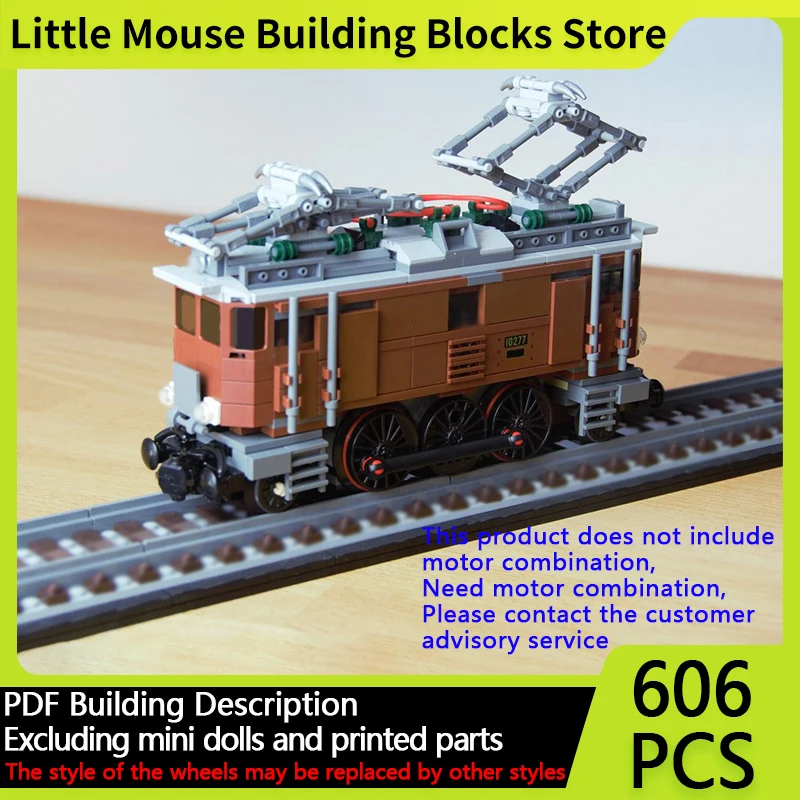 

City Car Model MOC Building Bricks Ae 3/5 Electric Locomotive Modular Technology Gifts Holiday Assemble Children Toys Suit
