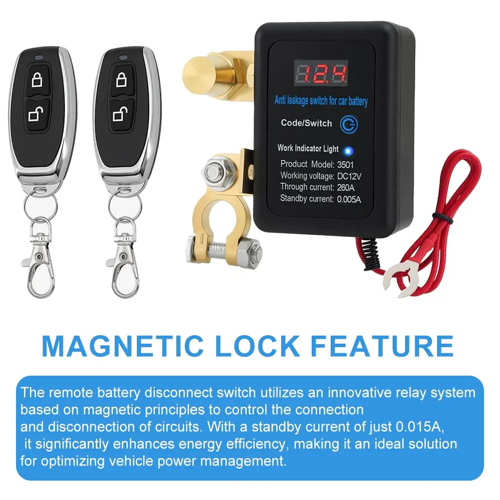 Universal Car Battery Disconnect Switch Anti-power Off Leakage Protector Battery Switch Remote Battery Disconnect For Auto B1y1