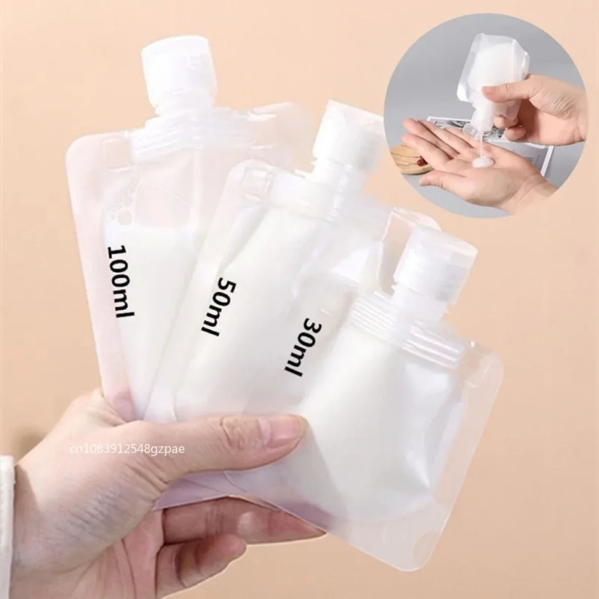 

30/50/100ML Lotion Dispenser Bag Travel Reusable Pouch Shampoo Liquid Leakproof Refillable Cosmetic Packaging Storage Container