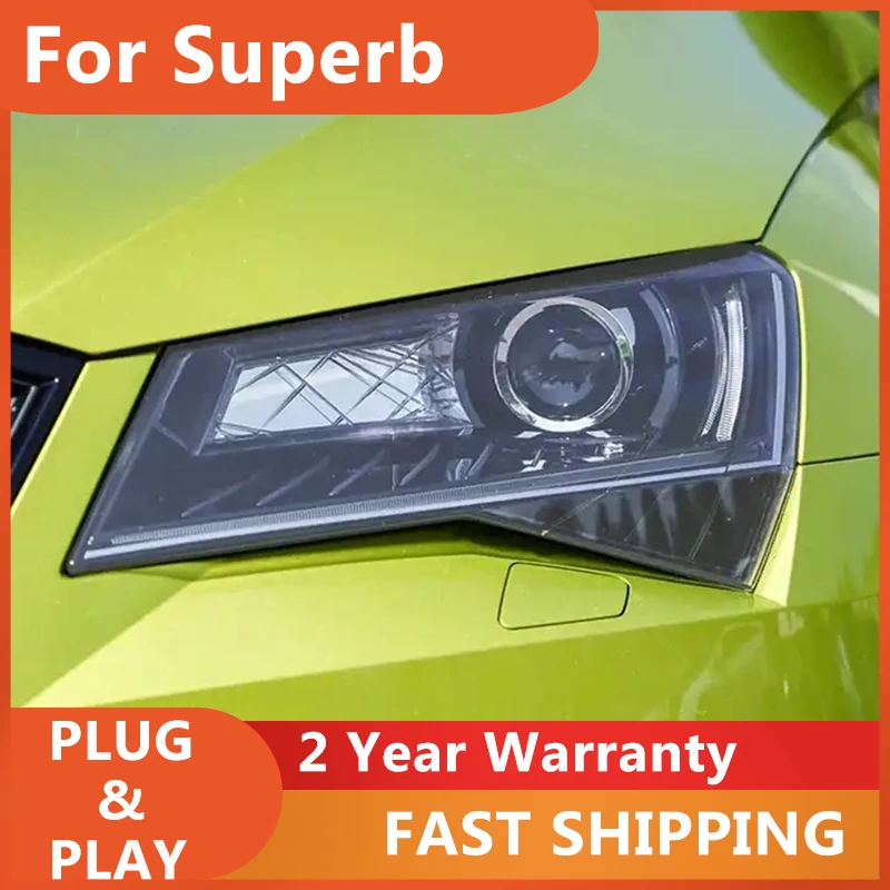 

Car Accessories for Skoda Superb Headlamp 2016-2019 Superb Headlight DRL Turn Signal High Beam Projector Lens