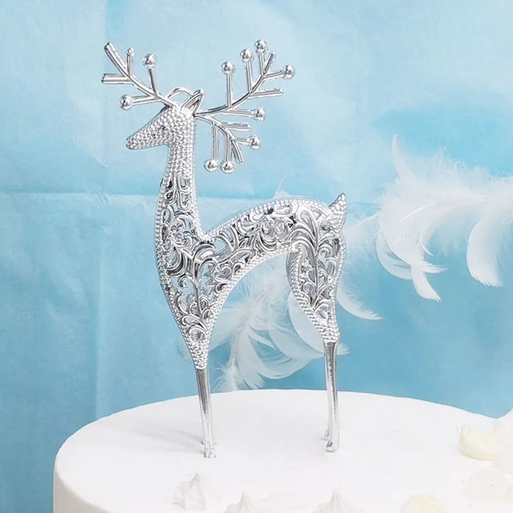 

10pcs Christmas Elk Hanging Ornament Silver Reindeer Tree Decor Small Compact Xmas Party Pendant Indoor Outdoor Holiday