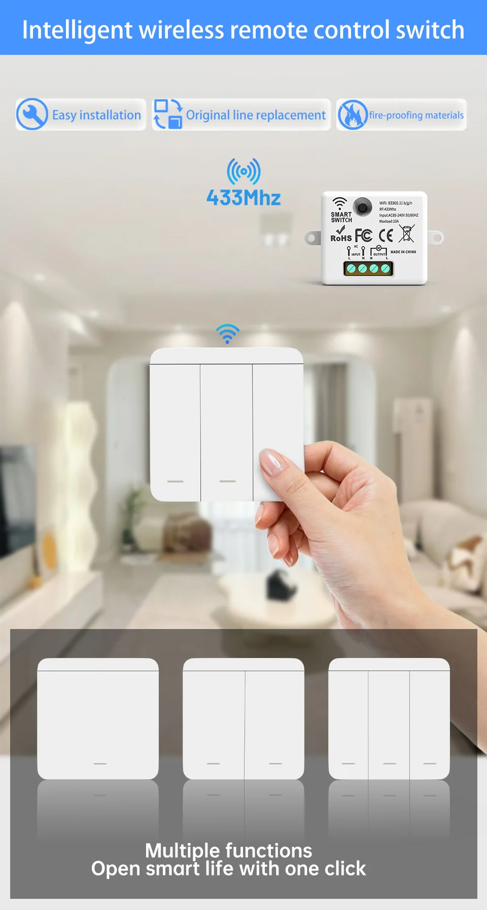 Schalttafel-Controller für die Lichtsteuerung, geeignet für die Dimmung der Heimbeleuchtung – Detail 1