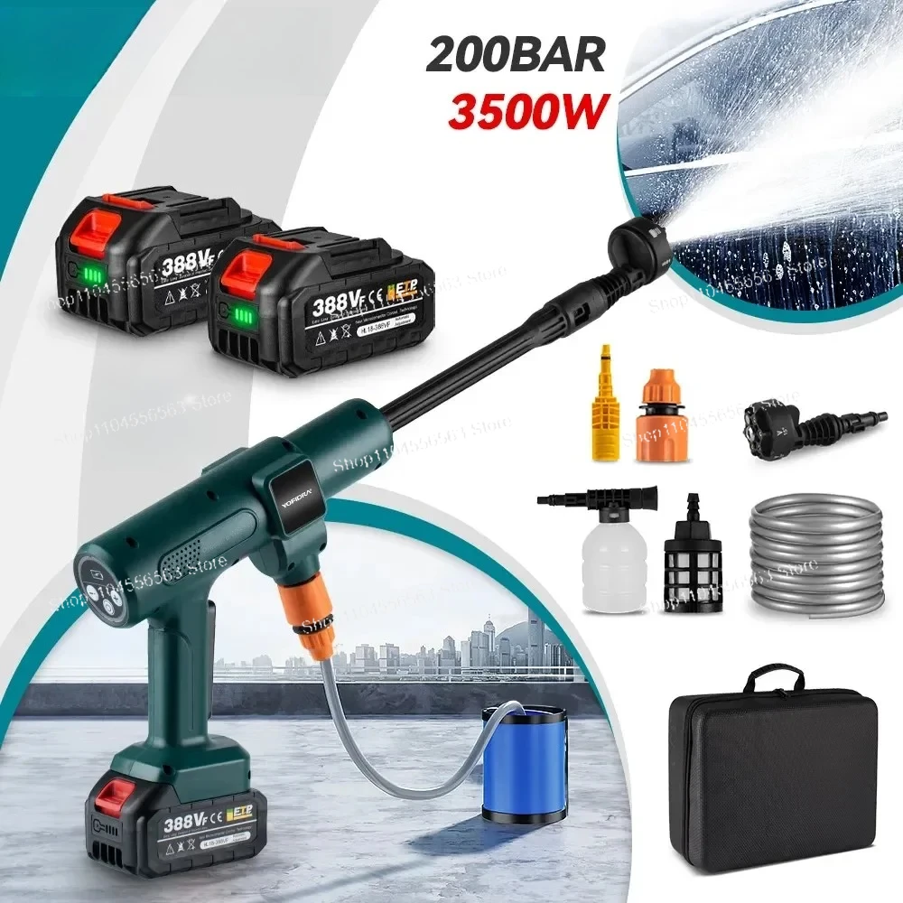 

200 бар бесщеточный электрический очиститель воды высокого давления 3000 Вт 6 в 1 автомобильный садовый распылитель для аккумуляторного штифта 18 В