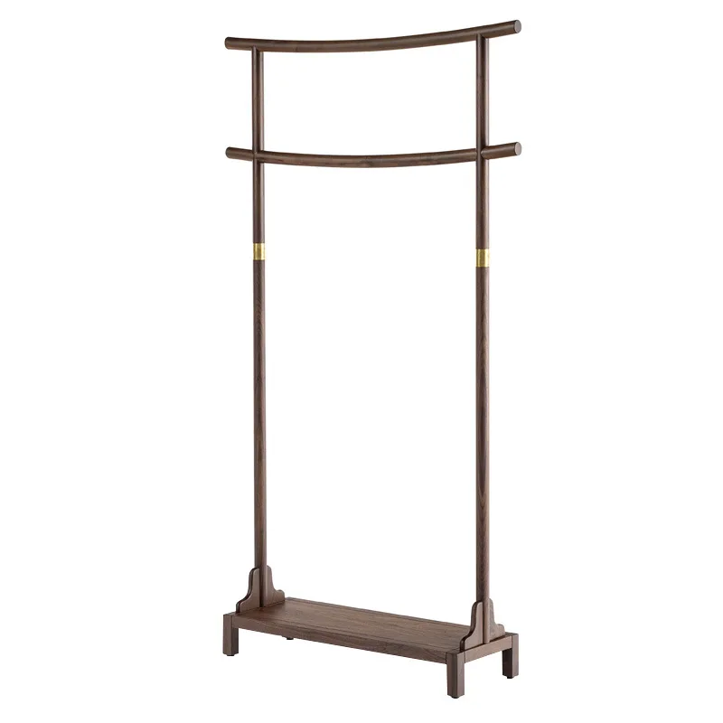 

New Chinese solid wood coat rack Zen floor simple shelf master bedroom