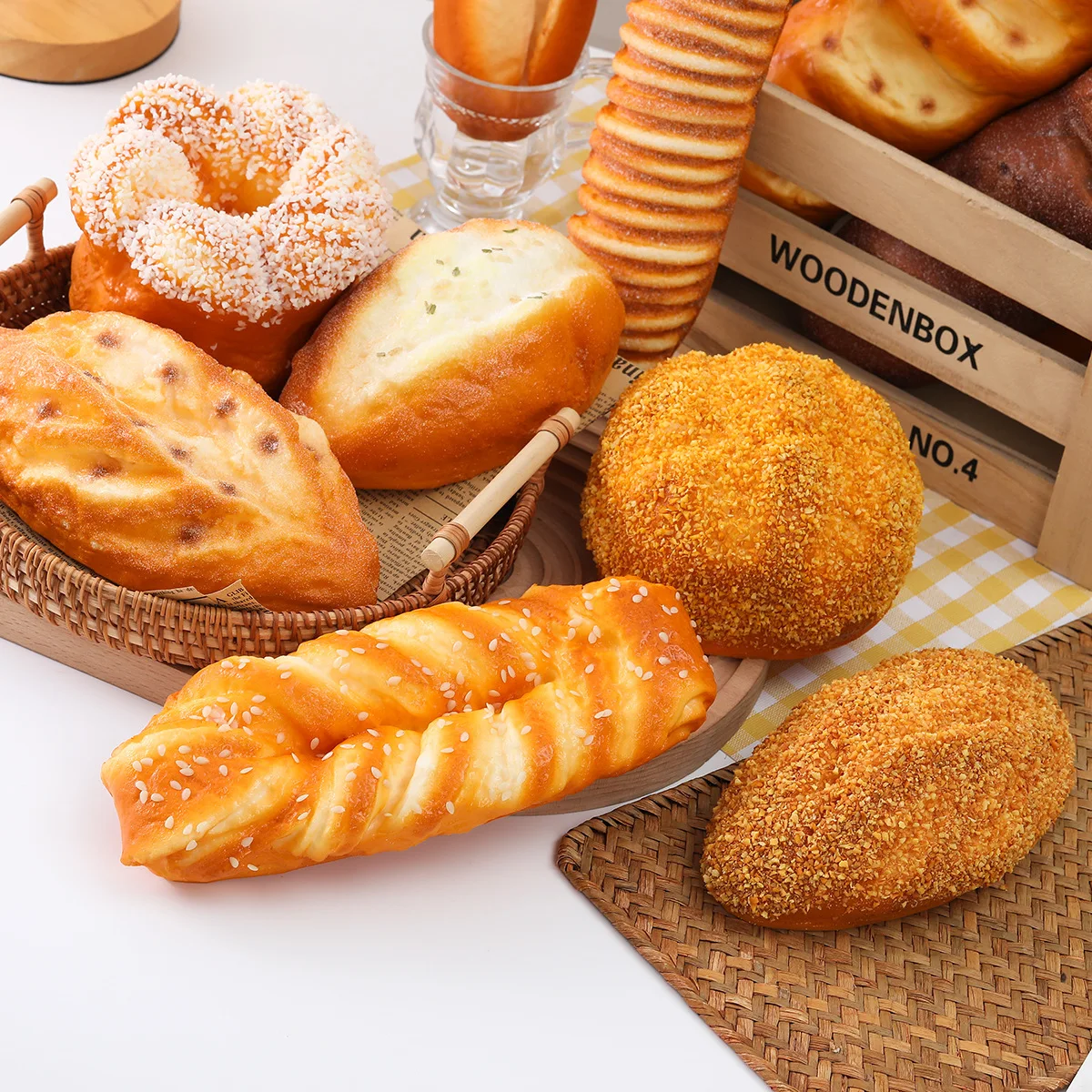 

Artificial Long Bread Fake Bread Baguette Toast Food Model Baking Shop Cake Shop Soft PU Decoration Ornaments Home Decor