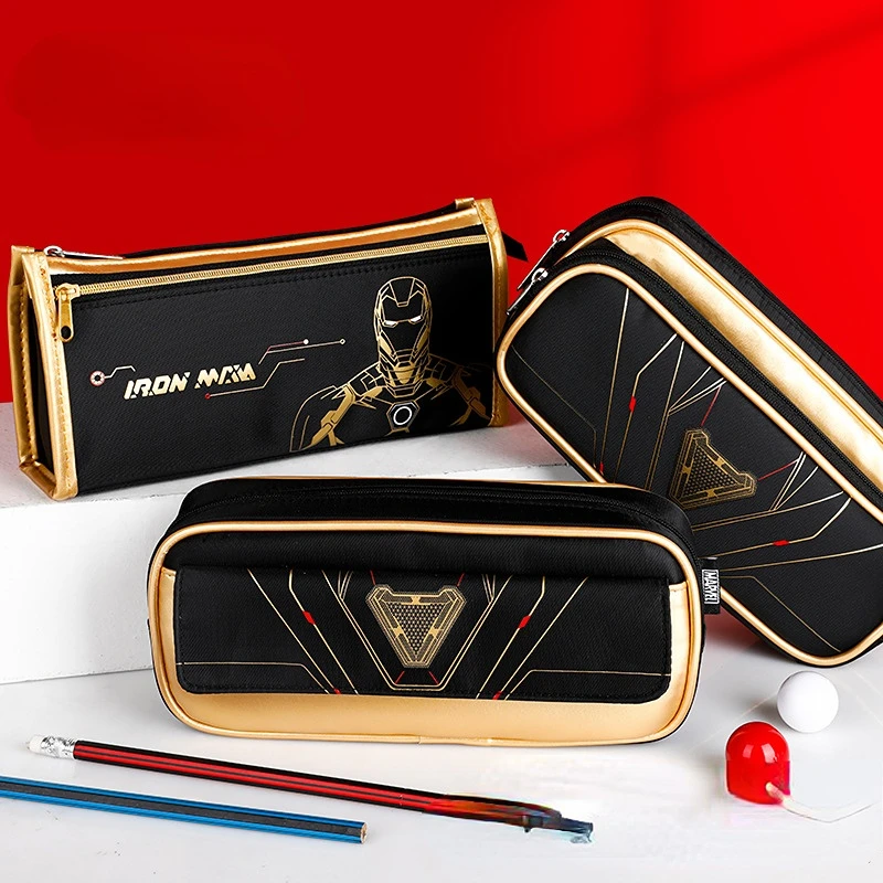 

Чехол для карандашей с героями Диснея Marvel, Капитан Америка, Человек-паук, простой детский чехол для школьников, вместительный канцелярский пенал
