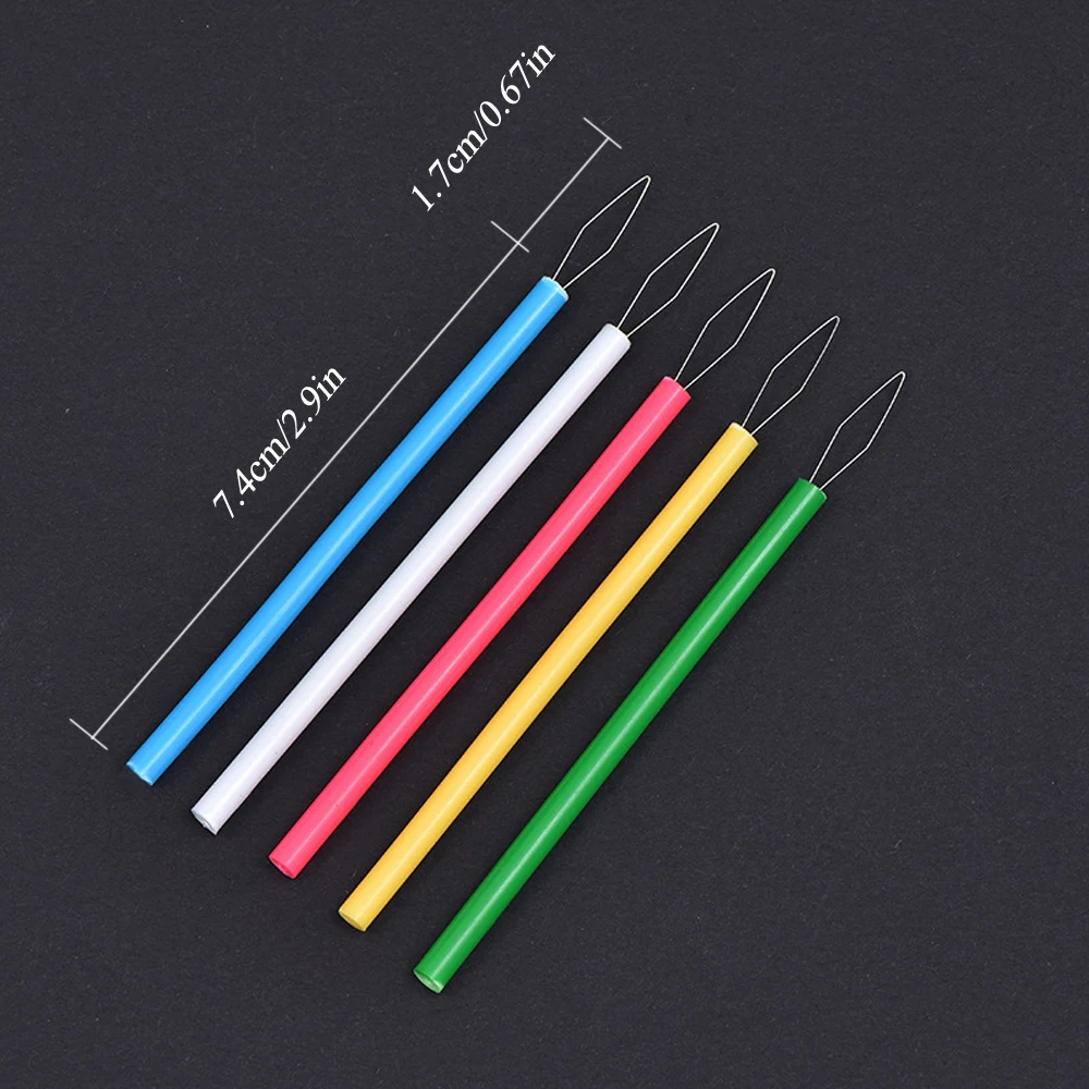 1 قطع مايكرو حلقة 5 ألوان مقبض بلاستيكي سحب هوب حلقة ريشة عراف أدوات ل حلقات صغيرة وصلات شعر