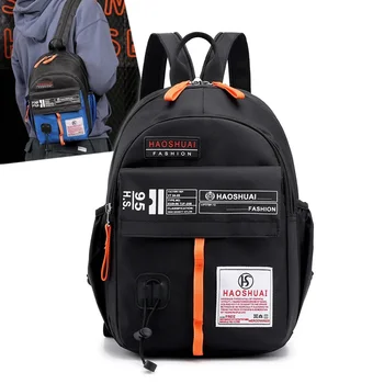 กระเป๋าสะพายไนลอนสำหรับผู้ชายกระเป๋าสะพายข้างอเนกประสงค์กระเป๋าเป้สะพายหลังขนาดเล็กกระเป๋าคาดอกสะพายไหล่ข้างเดียวสำหรับผู้ชาย