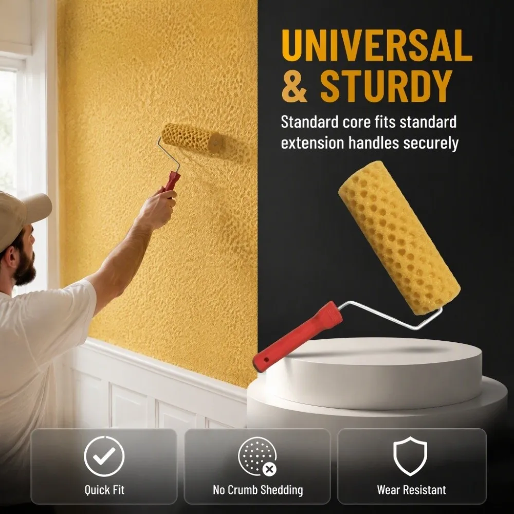 With Handle Texture Pattern Paint Roller Texture Tool Art Painting Seaweed Sponge Roller Brush Pattern Tool