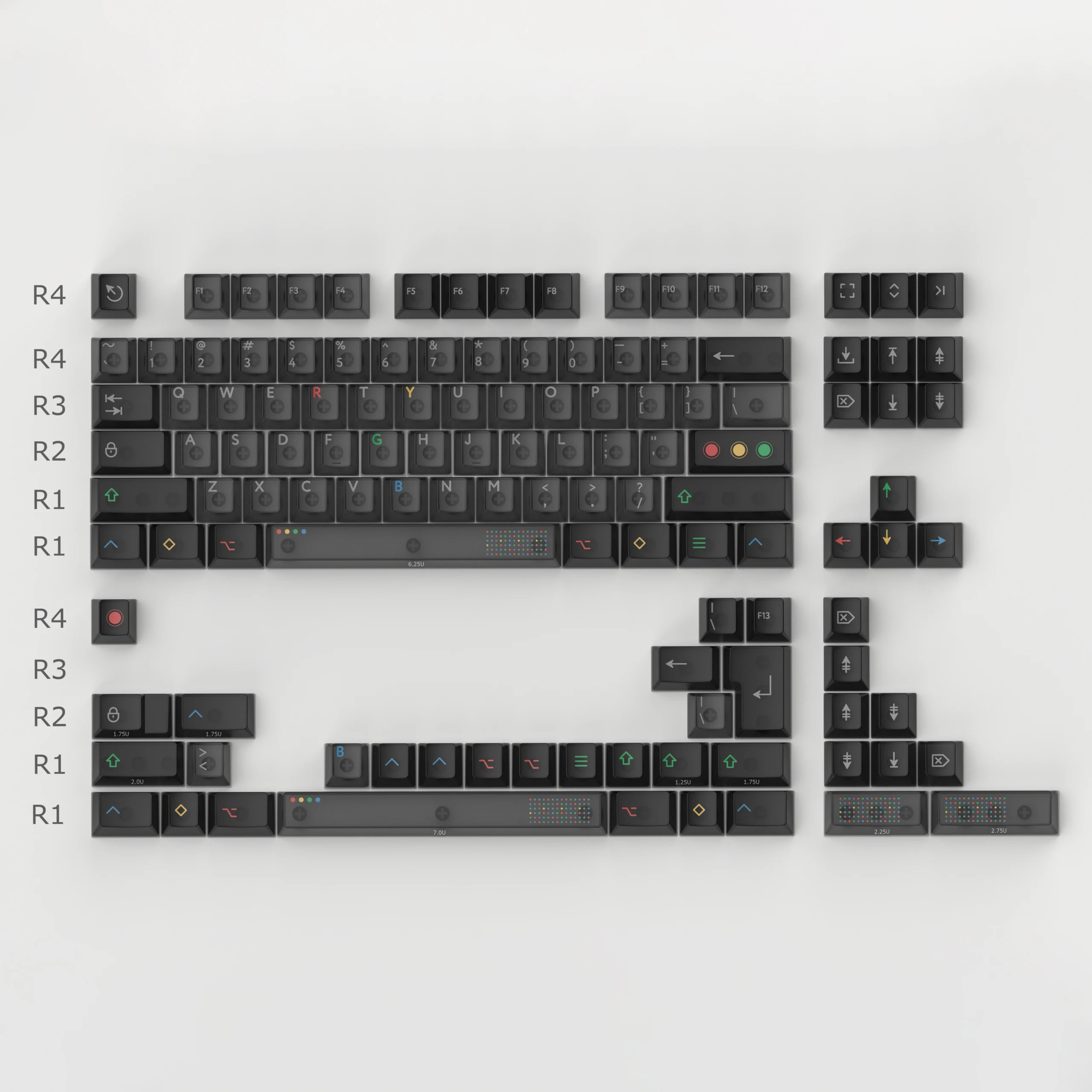 Foggy Transparent Crystal Keycaps Black Light Double Shot ABS Keycap 122 Keys Cherry Profile for MX Switches Mechanical Keyboard