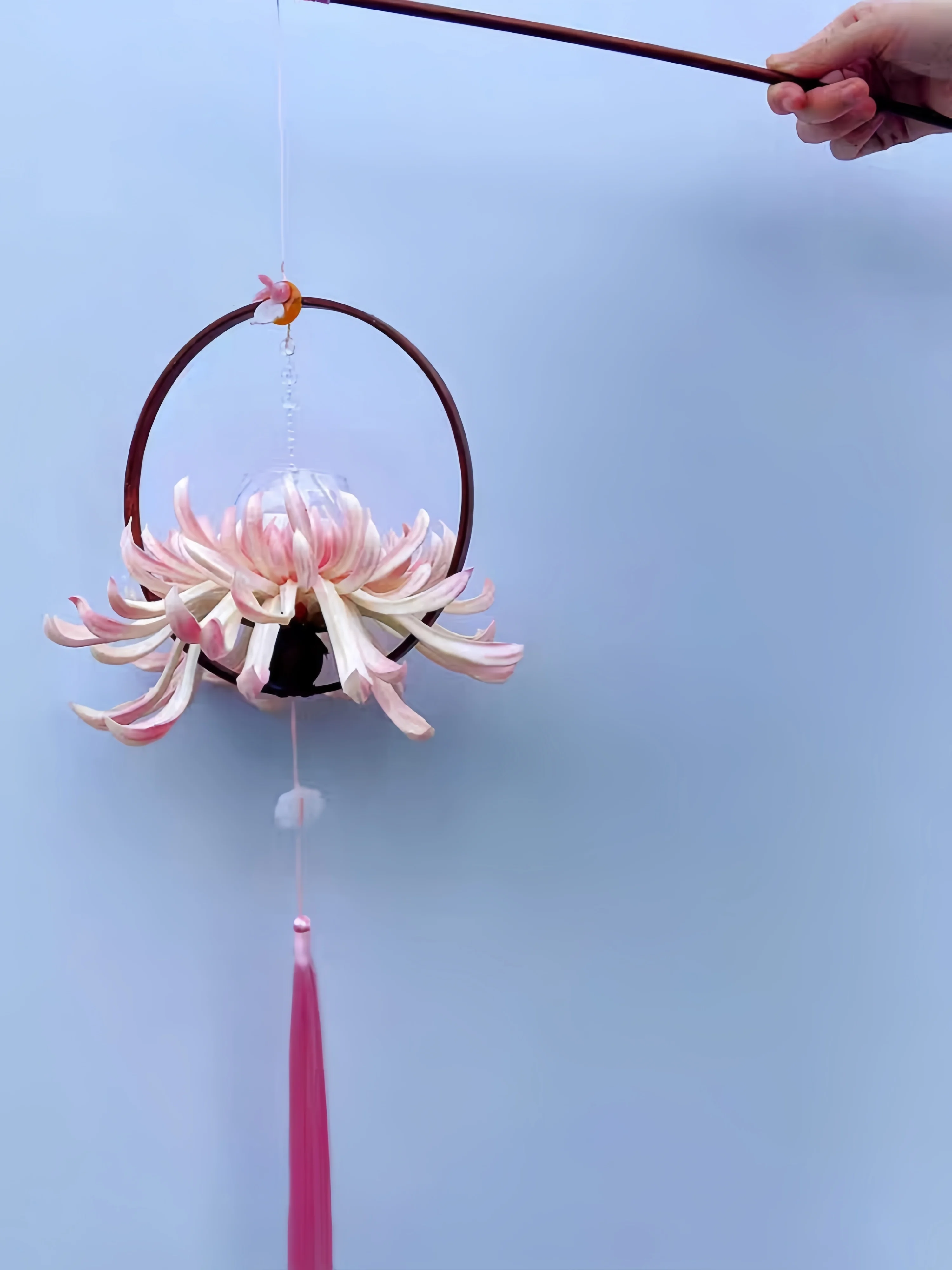 

20 см сплошной цвет ледяной шелк анти-сминающий шип с кисточкой DIY материал ручной работы антикварные волосы с нажимным клапаном Cheongsam подвесной шип