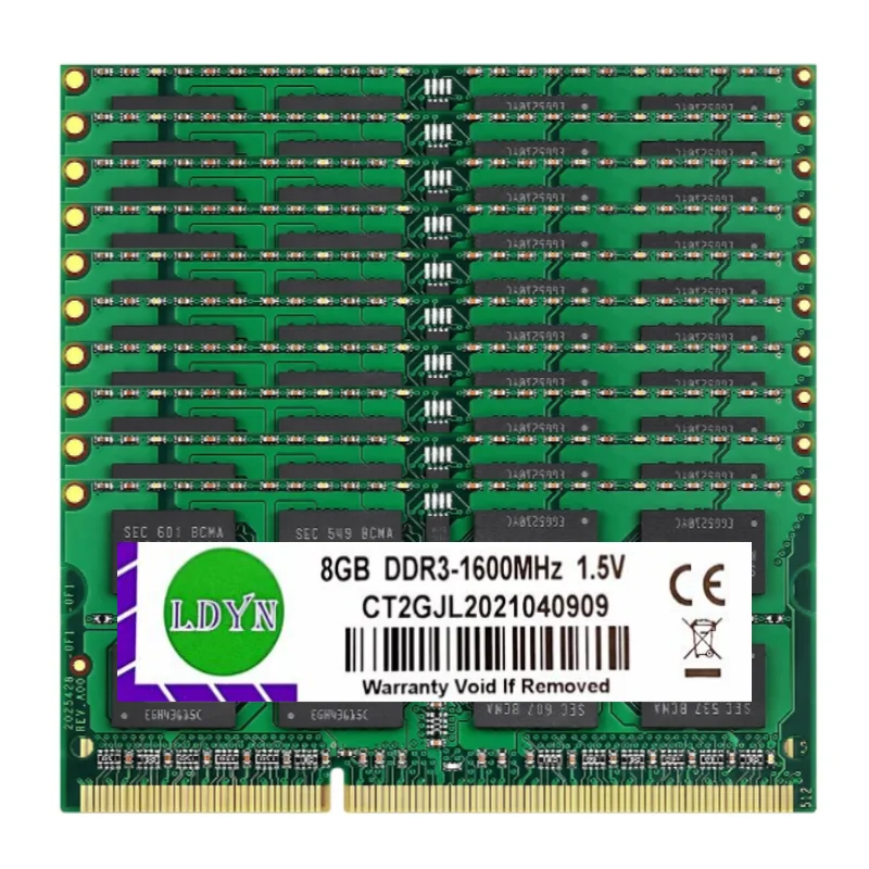 LDYN-memory RAM for Laptop, 10 pcs,1066MHz,1333MHz,1600MHz, 4GB, 8GB, DDR3, DDR3L, PC3, PC3L,8500S,10600S, 12800S, SODIMM