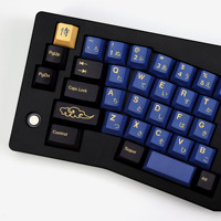 KBDiy Japanese Retro Blue Samurai GMK Keycap Cherry Profile Alice ISO PBT Keycaps For Aula Mechanical Keyboard Gamer Split Space