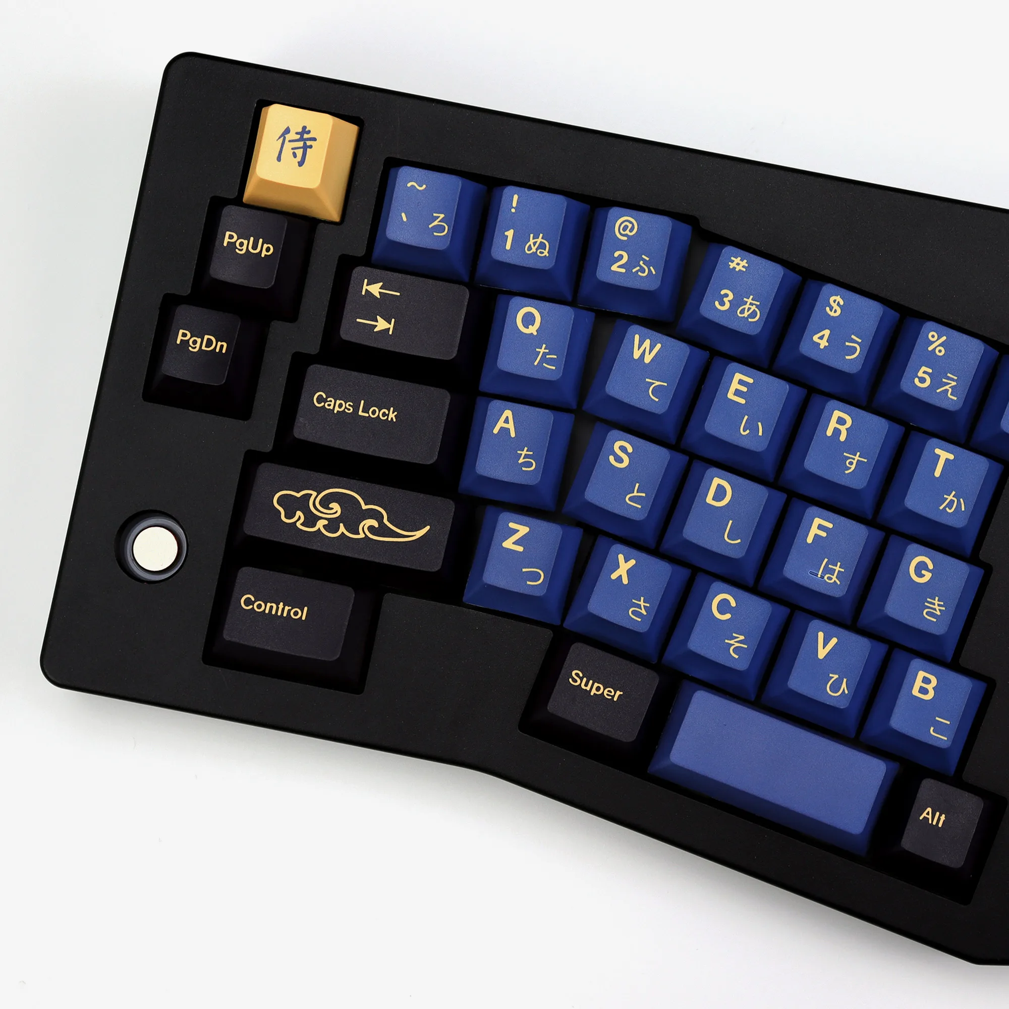 KBDiy Japanese Retro Blue Samurai GMK Keycap Cherry Profile Alice ISO PBT Keycaps For Aula Mechanical Keyboard Gamer Split Space