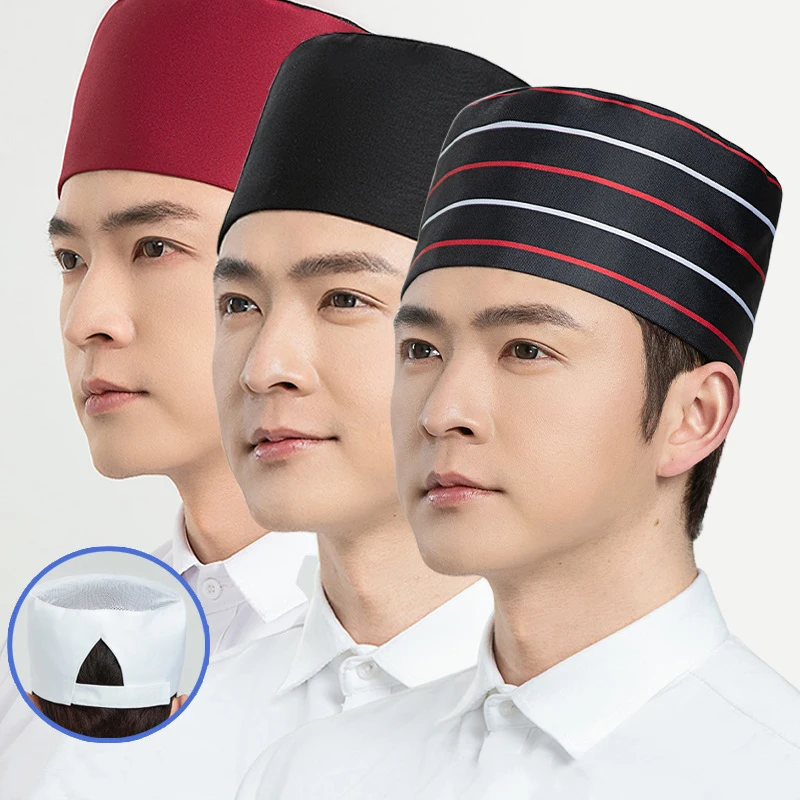 Japanese Restaurant Hotel Bakery Hat Dustproof Chef Hat Hotel Reusable Kitchen Catering Cooking Cap Breathable Mesh Flat Hat