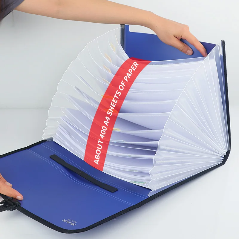 HUAJIE A4 Accordion File Folder with Handle, Large Capacity Multi-layer Document Organizer for Students & Office Subject Storage