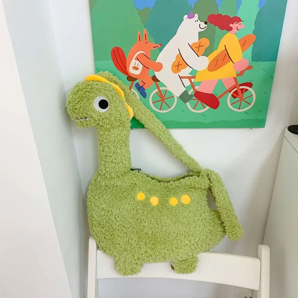 

Fashion High-capacity Crossbody Bag 2025 Cartoon Plush Doll Bag Dinosaur Shape Versatile Single Shoulder Bag Women Girls