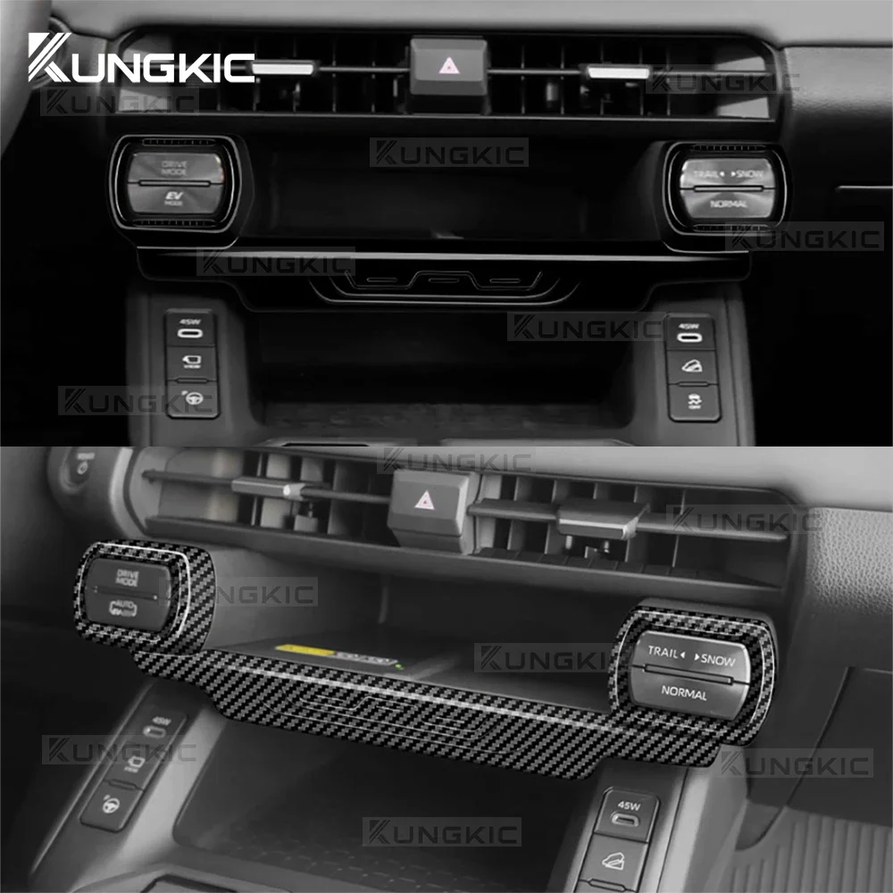 ABS Center Console Wireless Charger Button Frame B Style Decorative Trim Sticker For Toyota RAV4 2026 2027 LHD RHD Accessories