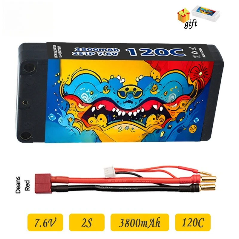 

3800mAh 2S 7.6V 120C 1/10 Remote Control Car Climbing Car Model Thin Lithium Battery HV