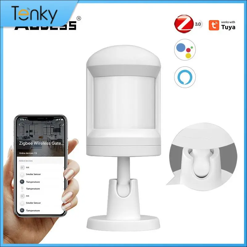 

Rotatable Tuya Pir Sensor Long Standby Human Body Movement Detector Alarm Pushes App Control Foot Stand Motion Sensor