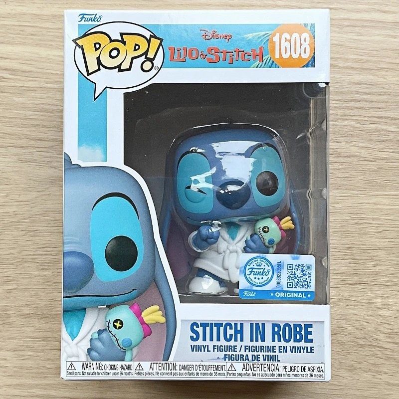 Funko Pop! Original Disney Lilo & Stitch Stitch in Robe #1608 Vinyl Figure Collectible Model Desktop Ornament Toy Gift for Fans