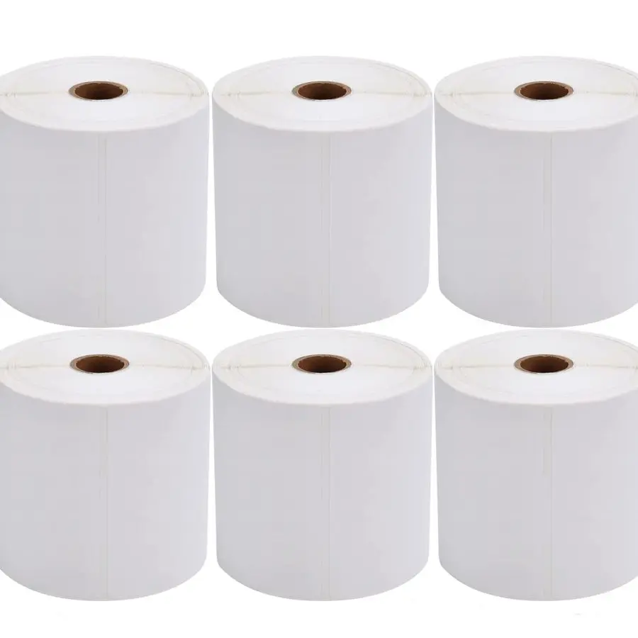 

4x6 Direct Thermal Shipping Labels for Zebra 2844 ZP450 ZP500 ZP505,Blank,450 Labels Roll, 1 Core,Total 6 Rolls