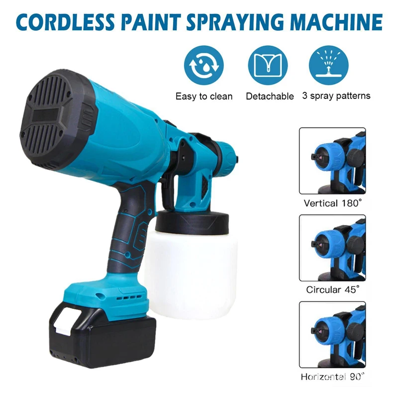 1000ml Cordless Paint Sprayer for Makita 18V Battery,for Painting Walls Ceilings Furniture Portable Sprayer Removable Container