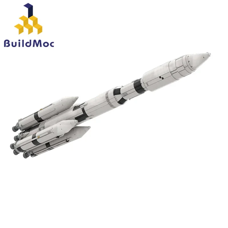 MOC Saturn V MLV-25L Rocket Building Blocks Space Apollo ขนาดใหญ่ Rocket อนุภาคขนาดเล็กประกอบของเล่นเด็ก (5389 ชิ้น)