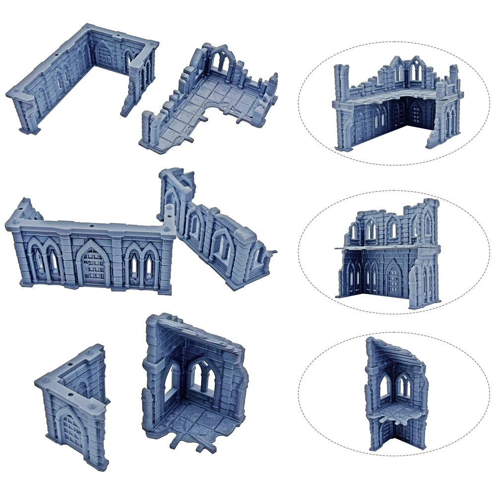Building Ruins Terrain Landscape für DND/Warhammer/Wargames 3D-gedrucktes Wargaming Terrain Residence Ruined Cottage House Modellbausatz