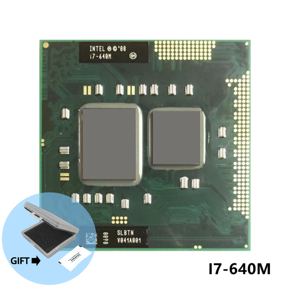 Intel Core i7-640M i7 640M SLBTN 2.8 GHz Dual-Core Quad-Thread CPU Processor 4W 35W Socket G1 / rPGA988A