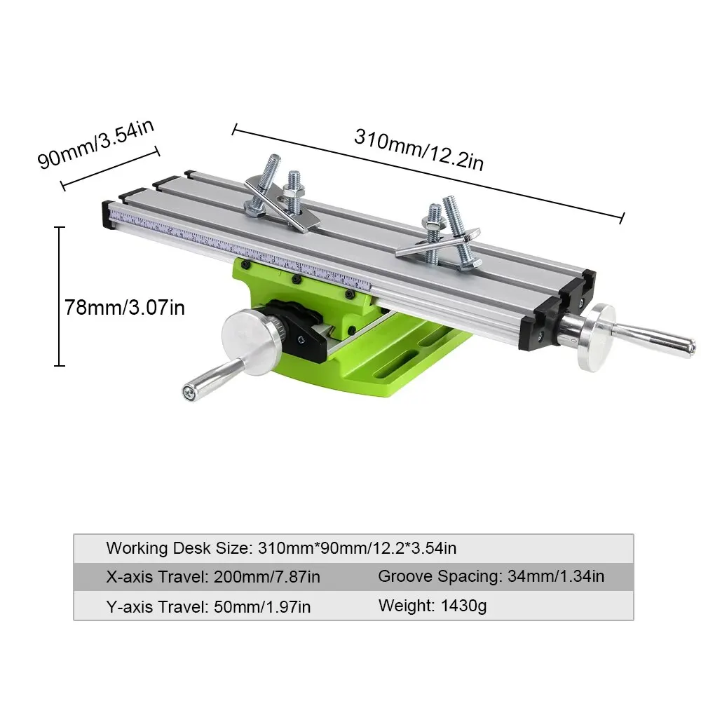 ALLSOME BG-6300 Compound Table Working Cross Slide Table Worktable for Milling Drilling Bench Multifunction Adjustable X-Y