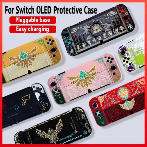For Zelda Tears of Kingdom Protective Case For Nintendo SWITCH OLED Hard Case NS OLED Split Console Color Shell Game Accessories