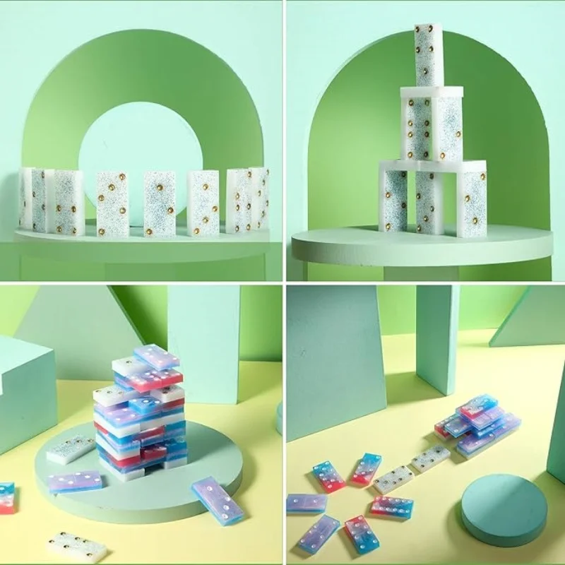 Resin mold DIY Point Card Game Card Crystal Silicone Mold Domino Mirror Resin Epoxy Mold Home Decoration Storage Silicone mold view 5