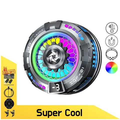 2025 SL19 휴대용 반도체 냉각 팬, iPhone/Sumsung/XIAOMI/OPPO/VIVO용 멋진 RGB 조명이 장착된 게임 쿨러