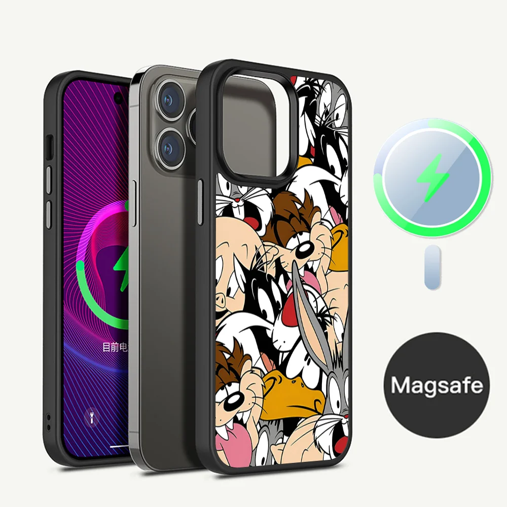 B-Bugs Bunnys Looneys Phone Case For iPhone 15 Pro Max Case 14 Plus 13 12 11 Magesafe Magnetic Wireless Charge Cover