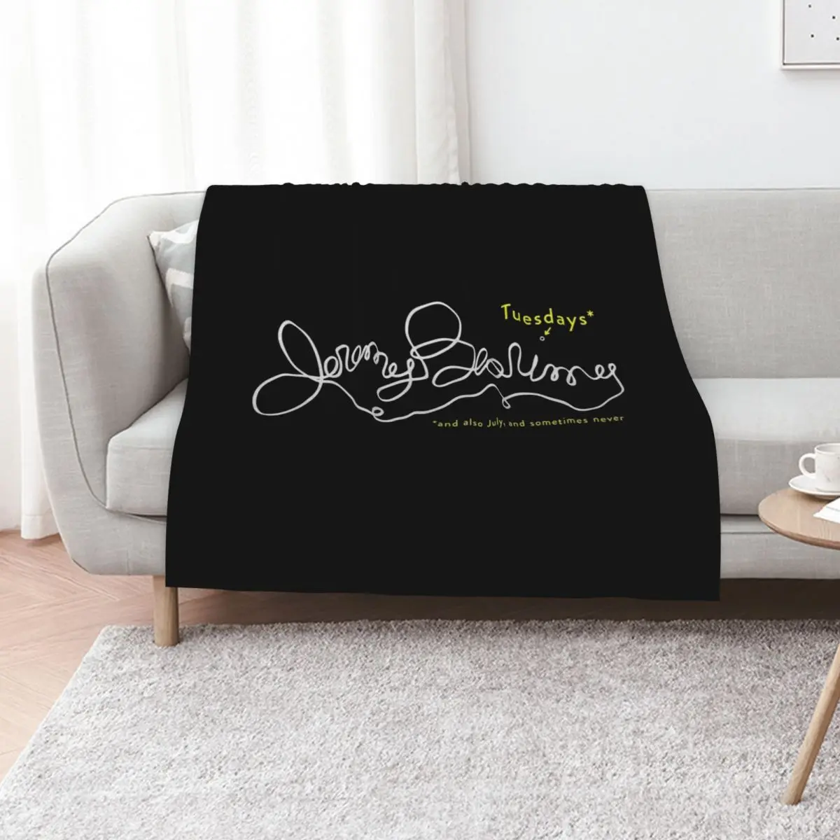 Jeremy Bearimy in white (with notation) Throw Blanket Decoratives Furrys Summer Plush Soft Beds Beach Blankets