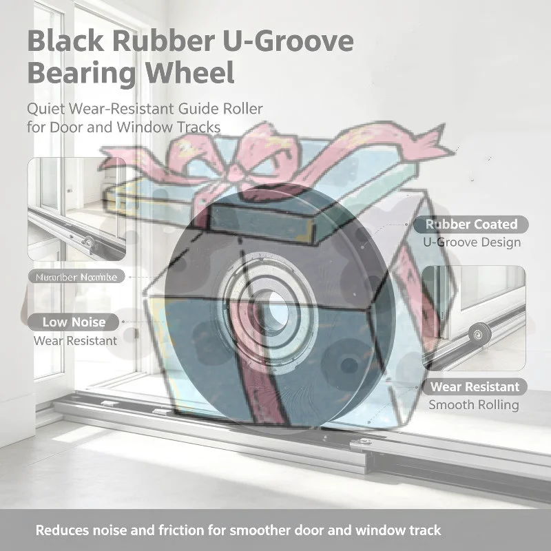 【CCA】1Pcs U Groove Bearing Pulley Rubber Coated Guide Roller 5*30*6mm Wear Resistant For Door Window Mechanical Equipment