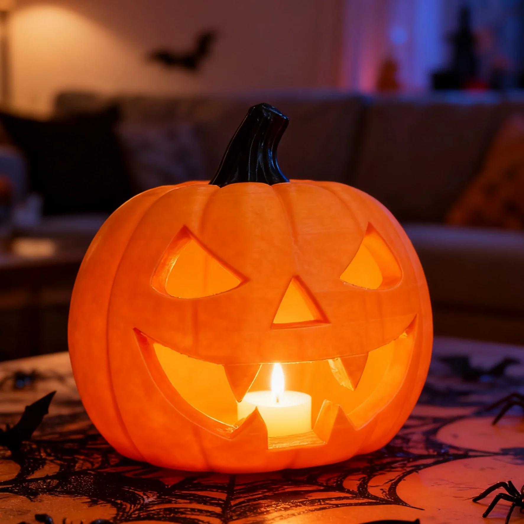 Halloween prank pumpkin headlamp cover, made of plastic material, durable and not easy to break, perfect Halloween gift