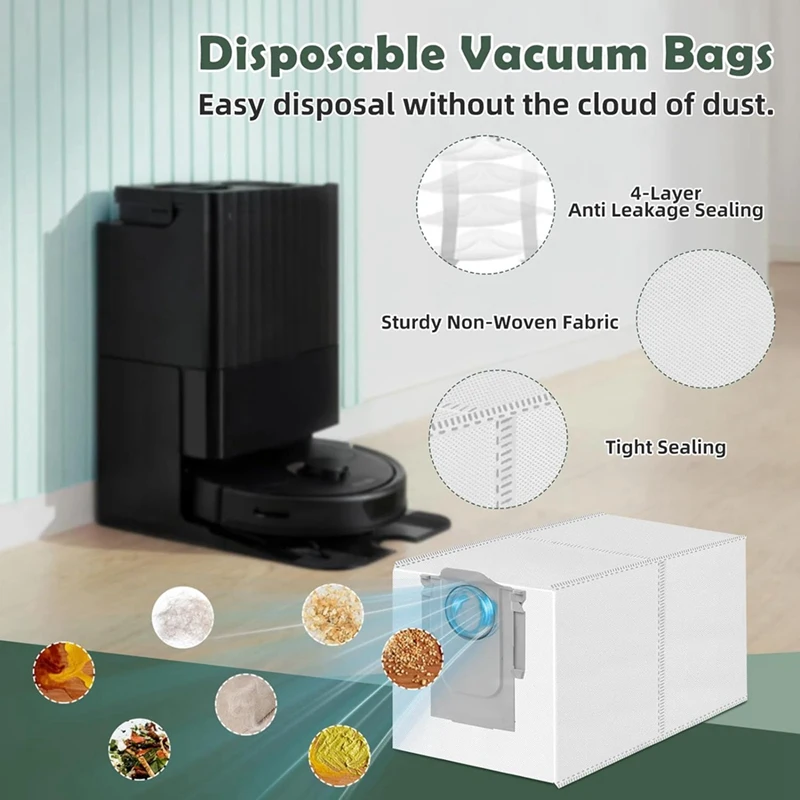 Roborock-q REvoロボット掃除機,メインサイドブラシ,HEPAフィルター,モップクロス,布パッド,ダストバッグ,アクセサリーキット