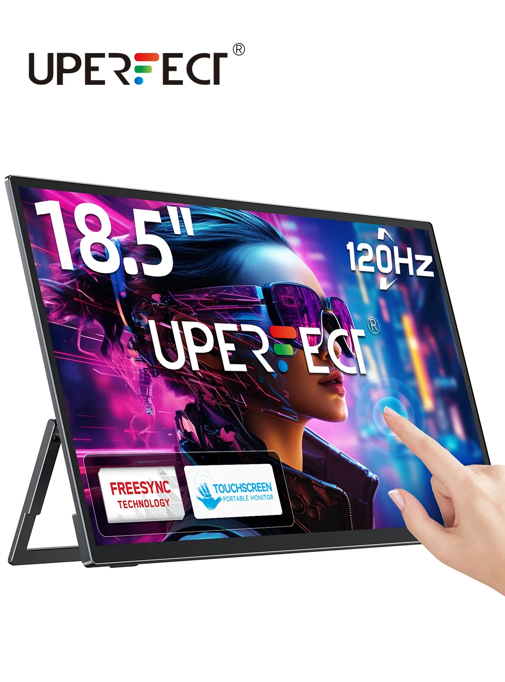 UPERFECT Portable Monitor Touchscreen 18.5 Inch 120hz w/VESA & 180