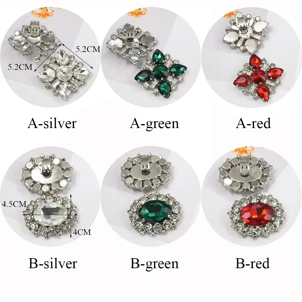 Clips de Metal brillantes para zapatos, diamantes de imitación de cristal, decoración de zapatos de novia, hebilla extraíble para boda