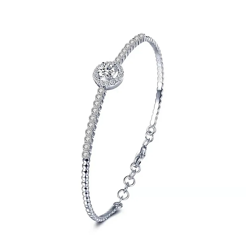 Bathroom YON-Ensemble de bracelets en argent regardé S925 pour femme, Moissanite, certificat GRA, document D, diamant, fiançailles VVS, bijoux de mariage